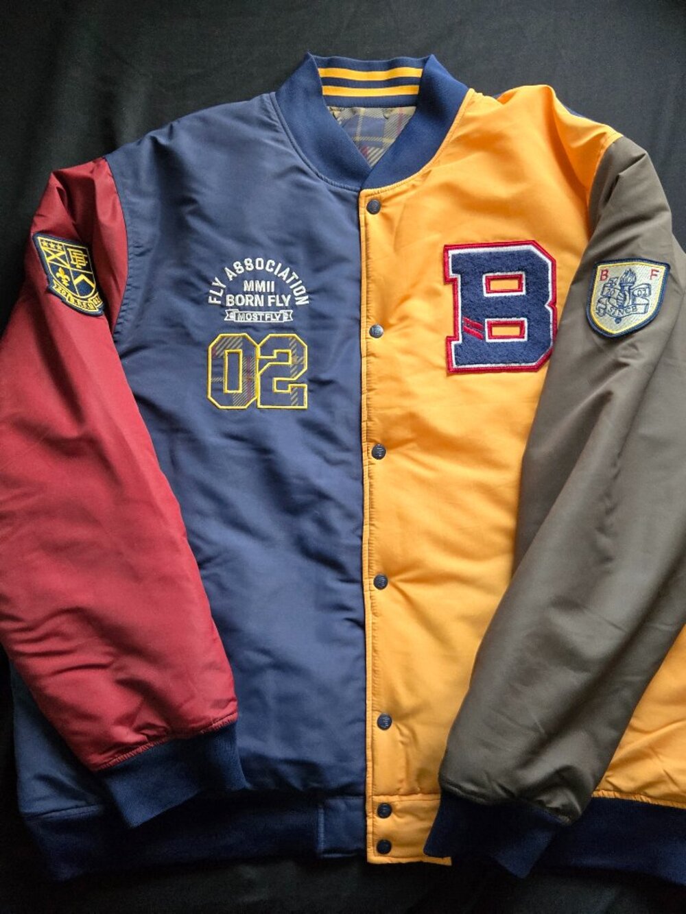 Born Fly Varsity Jacket Reversible (New Without Tags) 4XL
